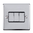 Eurolite Enhance Decorative 3 Gang Switch - Polished Chrome - EN3SWPCB - Choice Handles