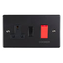 Eurolite Enhance Decorative 45Amp Switch With A Socket - Matt Black - EN45ASWASMBB - Choice Handles