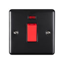 Eurolite Enhance Decorative 45Amp Switch With Neon Indicator - Matt Black - EN45ASWNSMBB - Choice Handles