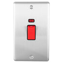 Eurolite Enhance Decorative 45Amp Switch With Neon Indicator - Satin Stainless - EN45ASWNSSB - Choice Handles
