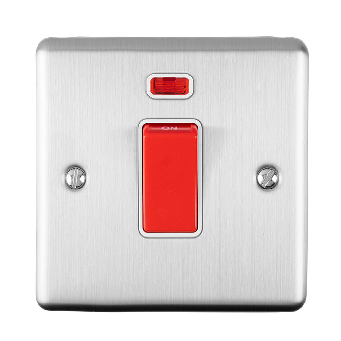 Eurolite Enhance Decorative 45Amp Switch With Neon Indicator - Satin Stainless - EN45ASWNSSSW - Choice Handles