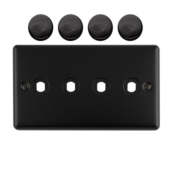 Eurolite - Dimmer Switch Plate-Matt Black-4 Gang - EN4DIMMBB
