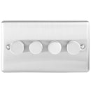 Eurolite Enhance Decorative 4 Gang Dimmer - Satin Stainless - EN4DLEDSS - Choice Handles