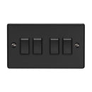 Eurolite Enhance Decorative 4 Gang Switch - Matt Black - EN4SWMBB - Choice Handles