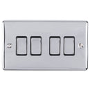 Eurolite Enhance Decorative 4 Gang Switch - Polished Chrome - EN4SWPCB - Choice Handles
