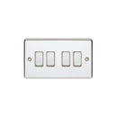 Eurolite Enhance Decorative 4 Gang Switch - Polished Chrome - EN4SWPCW - Choice Handles