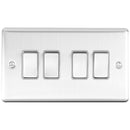 Eurolite Enhance Decorative 4 Gang Switch - Satin Stainless - EN4SWSSG - Choice Handles