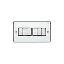 Eurolite Enhance Decorative 6 Gang Switch - Polished Chrome - EN6SWPCB - Choice Handles