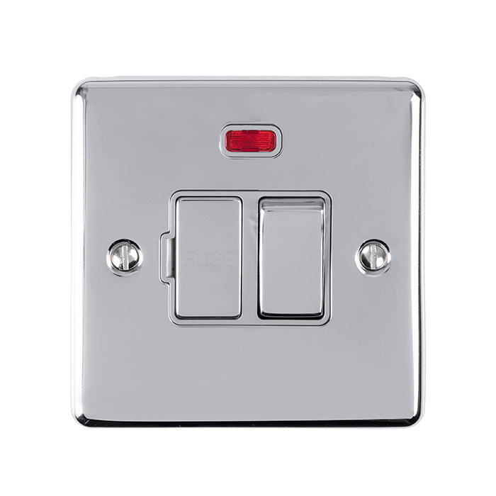 Eurolite Enhance Decorative Switched Fuse Spur With Neon Indicator - Polished Chrome - ENSWFNPCG - Choice Handles