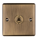 Eurolite Enhance Decorative 1 Gang Toggle Switch - Antique - ENT1SWABB - Choice Handles