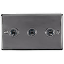 Eurolite Enhance Decorative 3 Gang Toggle Switch - Black Nickel - ENT3SWBN - Choice Handles