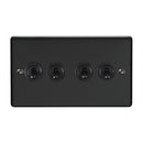 Eurolite Enhance Decorative 4 Gang Toggle Switch - Matt Black - ENT4SWMBB - Choice Handles