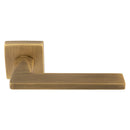 Volta Lever On Concealed Fix Push-On Square Rose - Antique Brass - EUL110AB - Choice Handles
