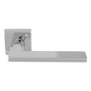Volta Lever On Concealed Fix Push-On Square Rose - Polished Chrome - EUL110CP - Choice Handles