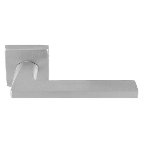Volta Lever On Concealed Fix Push-On Square Rose - Satin Chrome - EUL110SC