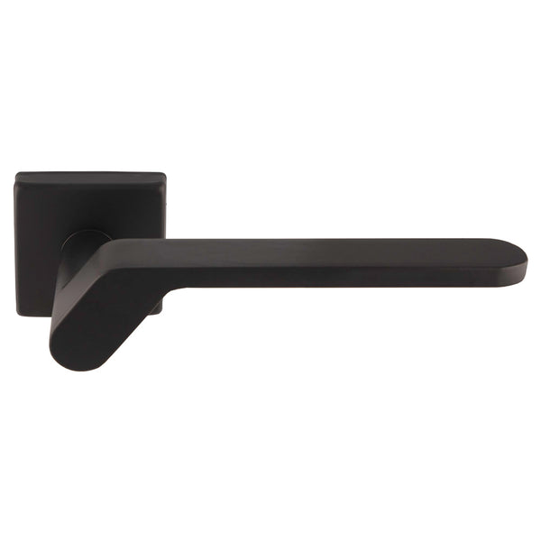 Pendio Lever On Concealed Fix Push-On Square Rose - Matt Black - EUL130MB