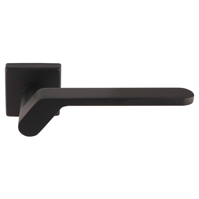 Pendio Lever On Concealed Fix Push-On Square Rose - Matt Black - EUL130MB