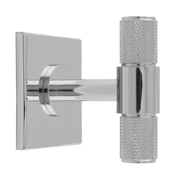 Carlisle Brass - Knurled T-Bar on backplate 40mm - Polished Chrome - BP701CP40CP - Choice Handles