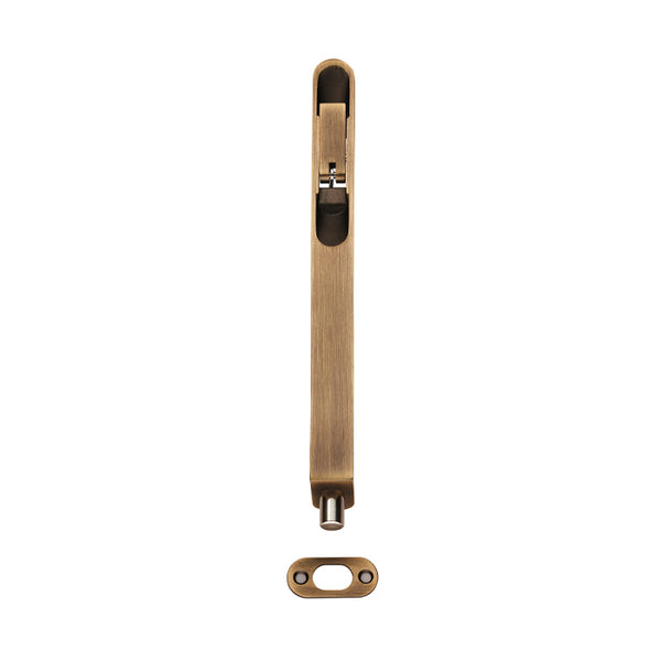 Eurospec - Flush Bolt Radius 204mm x 20mm - Antique Brass - FBT1008AB/R - Choice Handles