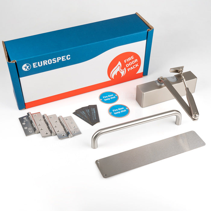 Eurospec - Commercial Fire Door Pack - Push/Pull - Satin Stainless Steel - FDPC2
