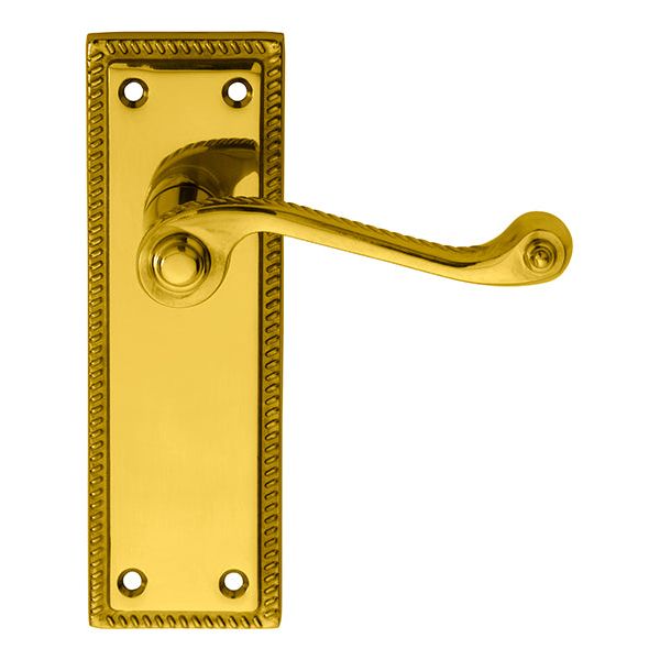 Carlisle Brass - Georgian Lever on Sweedor Lock Backplate - Polished Brass - FG1S - Choice Handles