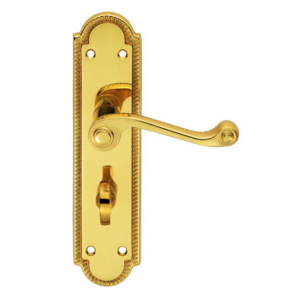 Carlisle Brass - Georgian Lever on Shaped WC Backplate - Polished Brass - FG27WC - Choice Handles
