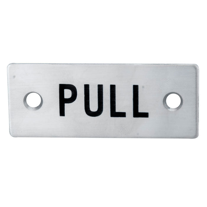 Eurospec - Pull Symbol Sign 30 x 75mm - Satin Stainless Steel - FPA130