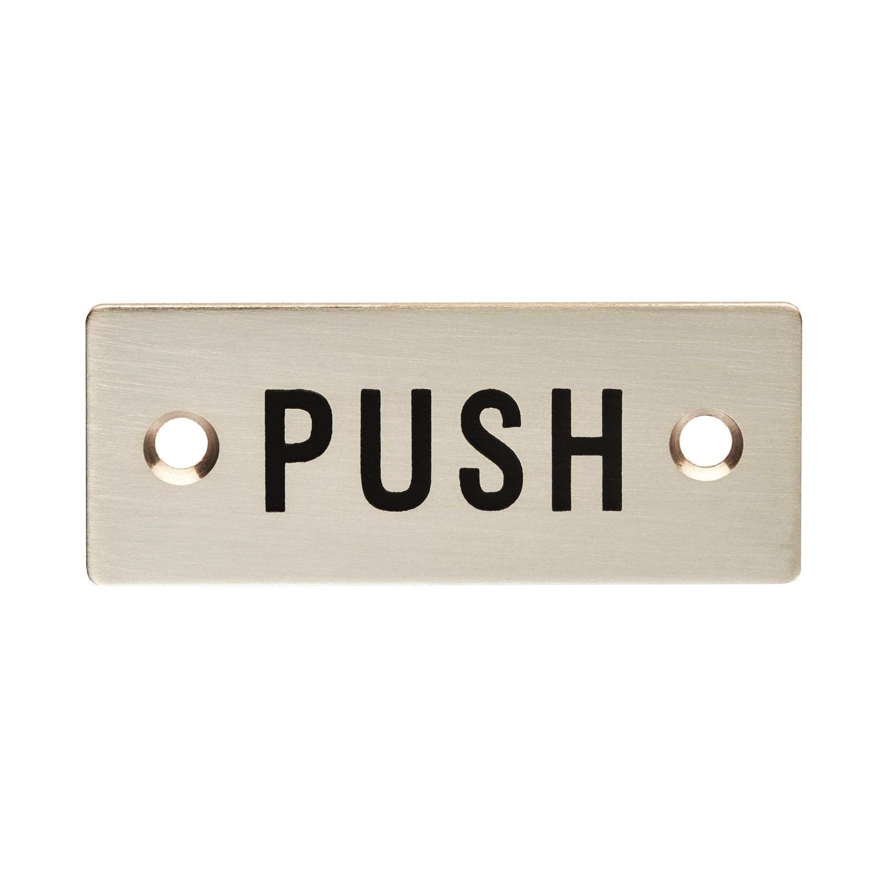 Push Symbel Eurospec - Push Symbol Sign 30 x 75mm - Satin Stainless Steel - FPA130