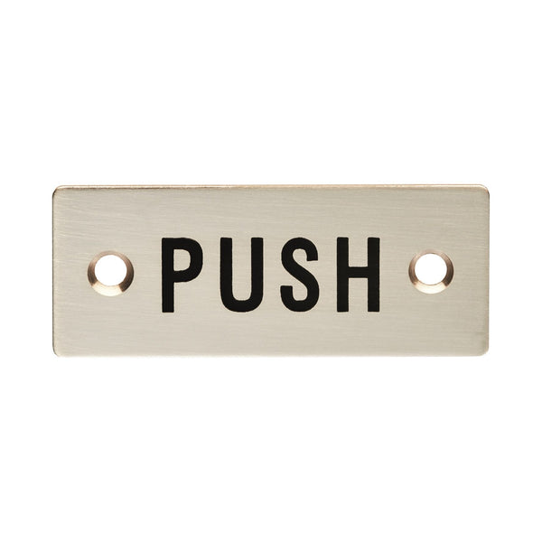 Eurospec - Push Symbol Sign  30 x 75mm - Satin Stainless Steel - FPA1302SSS - Choice Handles