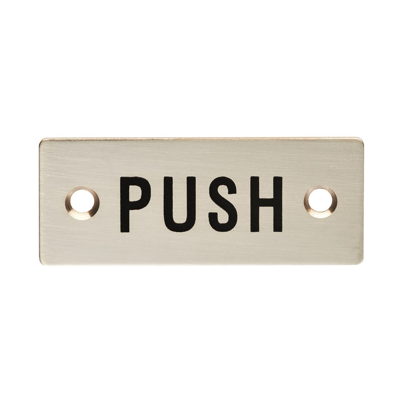 Eurospec - Push Symbol Sign  30 x 75mm - Satin Stainless Steel - FPA1302SSS - Choice Handles
