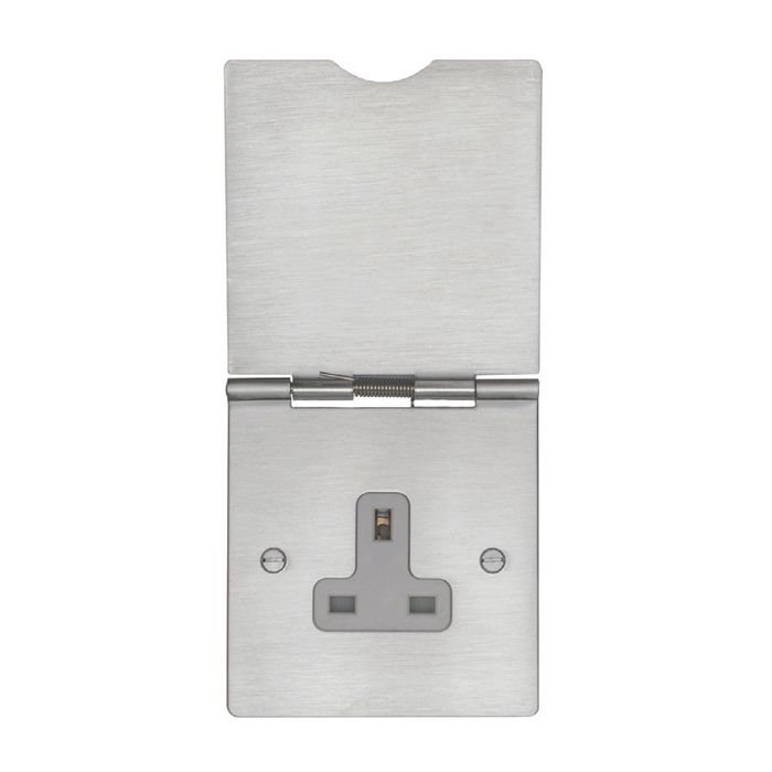 Eurolite Utility 1 Gang Floor Socket - Grey - FS4030SS - Choice Handles