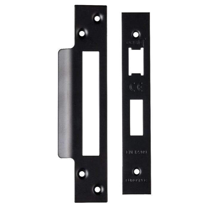 Eurospec - Forend Strike & Fixings - Bas/Ess/LSS - Square - Matt Black - FSF5004MB