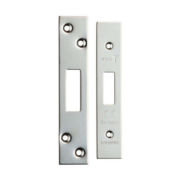 Eurospec - Forend Strike & Fixings - Eds/LDS - Square  - Bright Stainless Steel - FSF5007BSS