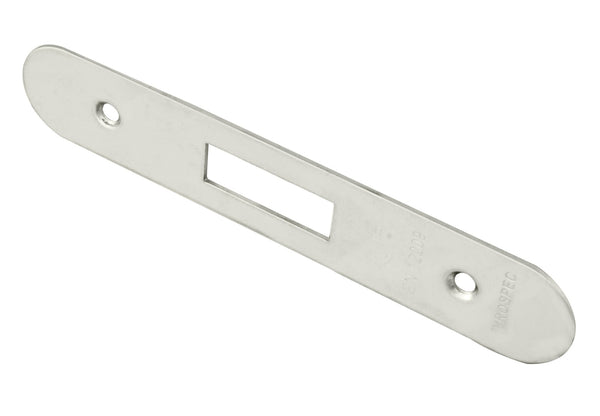 Eurospec - Forend Strike & Fixings - Eds/LDS - Radius  - Bright Stainless Steel - FSF5007BSS/R