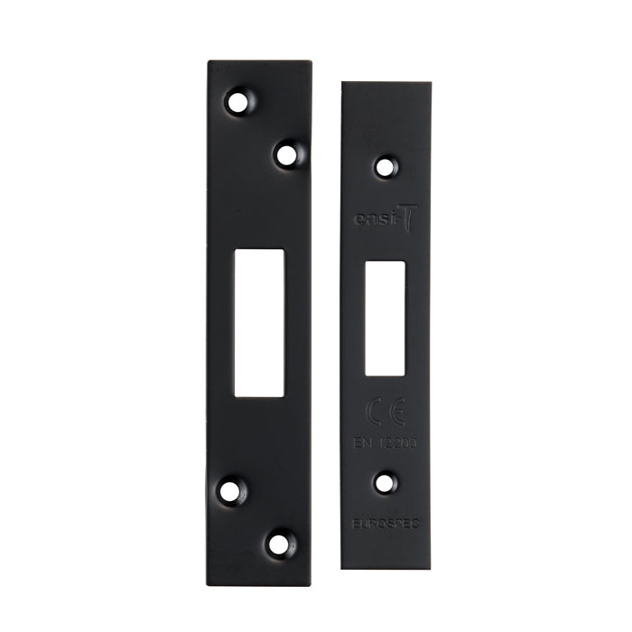 Eurospec - Forend Strike & Fixings - Eds/LDS - Square  - Matt Black - FSF5007MB