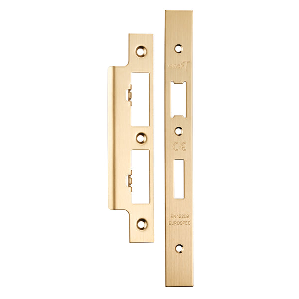 Eurospec - Forend Strike & Fixings - DLS7260Ep/DLS7860WC - Square - Satin Brass - FSF5017SB