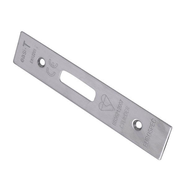 Eurospec - Forend Strike & Fixing Pack - Edbl - Square - Satin Stainless Steel - FSF5019SSS