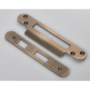 Eurospec - Forend Strike & Fixings - Bas/Ess/LSS - Radius  - Antique Brass - FSF5004AB/R - Choice Handles
