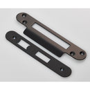 Eurospec - Forend Strike & Fixings - Bas/Ess/LSS - Radius  - Matt Black - FSF5004MB/R - Choice Handles
