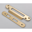 Eurospec - Forend Strike & Fixings - Bas/Ess/LSS - Radius  - Satin Brass - FSF5004SB/R - Choice Handles