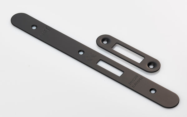 Eurospec - Forend Strike & Fixings - DLS0060EP - Radius - Matt Black - FSF5015MB/R