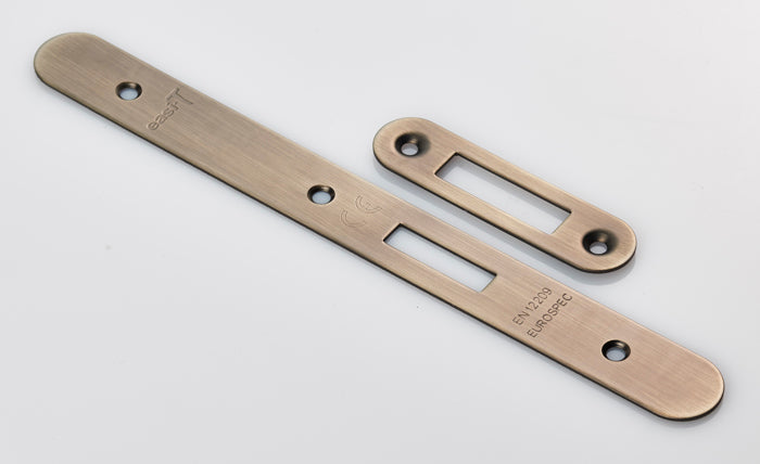 Eurospec - Forend Strike & Fixings - DLS0060EP - Radius - Antique Brass - FSF5015AB/R