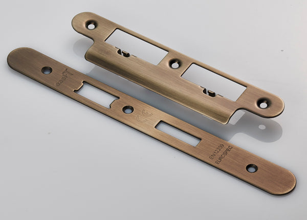 Eurospec - Forend Strike & Fixings - DLS7260Ep/DLS7860WC - Radius - Antique Brass - FSF5017AB/R