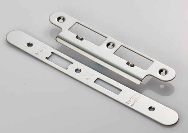 Eurospec - Forend Strike & Fixings - DLS7260Ep/DLS7860WC - Radius - Bright Stainless Steel - FSF5017BSS/R