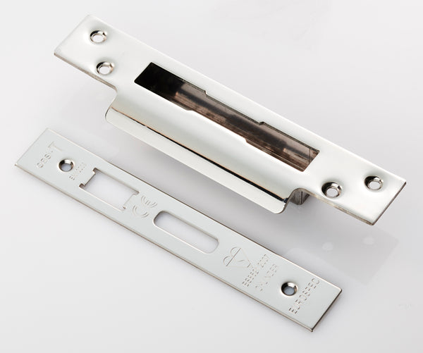 Eurospec - Forend Strike & Fixing Pack To Suit BS8621 Cylinder Sashlock - Bright Stainless Steel - FSF5030BSS