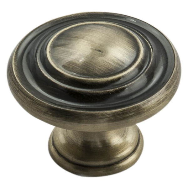 Carlisle Brass - Traditional Pattern Knob 34mm - Antique Brass - FTD515AB - Choice Handles