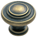 Carlisle Brass - Traditional Pattern Knob 34mm - Antique Burnished Brass - FTD515ABB - Choice Handles