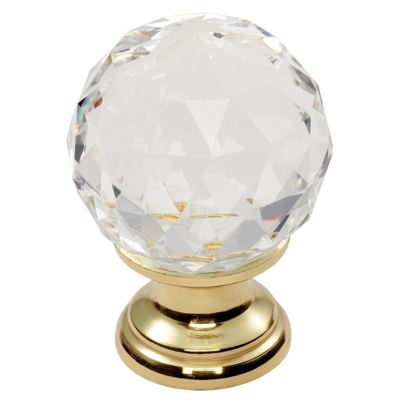 Carlisle Brass - Clear Faceted Knob 25mm - Clear Translucent Brass - FTD670ACTB - Choice Handles