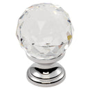 Carlisle Brass - Clear Faceted Knob 30mm - Clear Translucent Chrome - FTD670BCTC - Choice Handles
