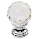Carlisle Brass - Clear Faceted Knob 35mm - Clear Translucent Chrome - FTD670CCTC - Choice Handles